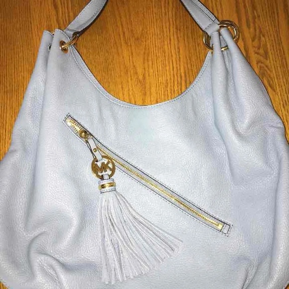 Michael Kors Powder Blue Hobo Leather Handbag - Picture 1 of 4
